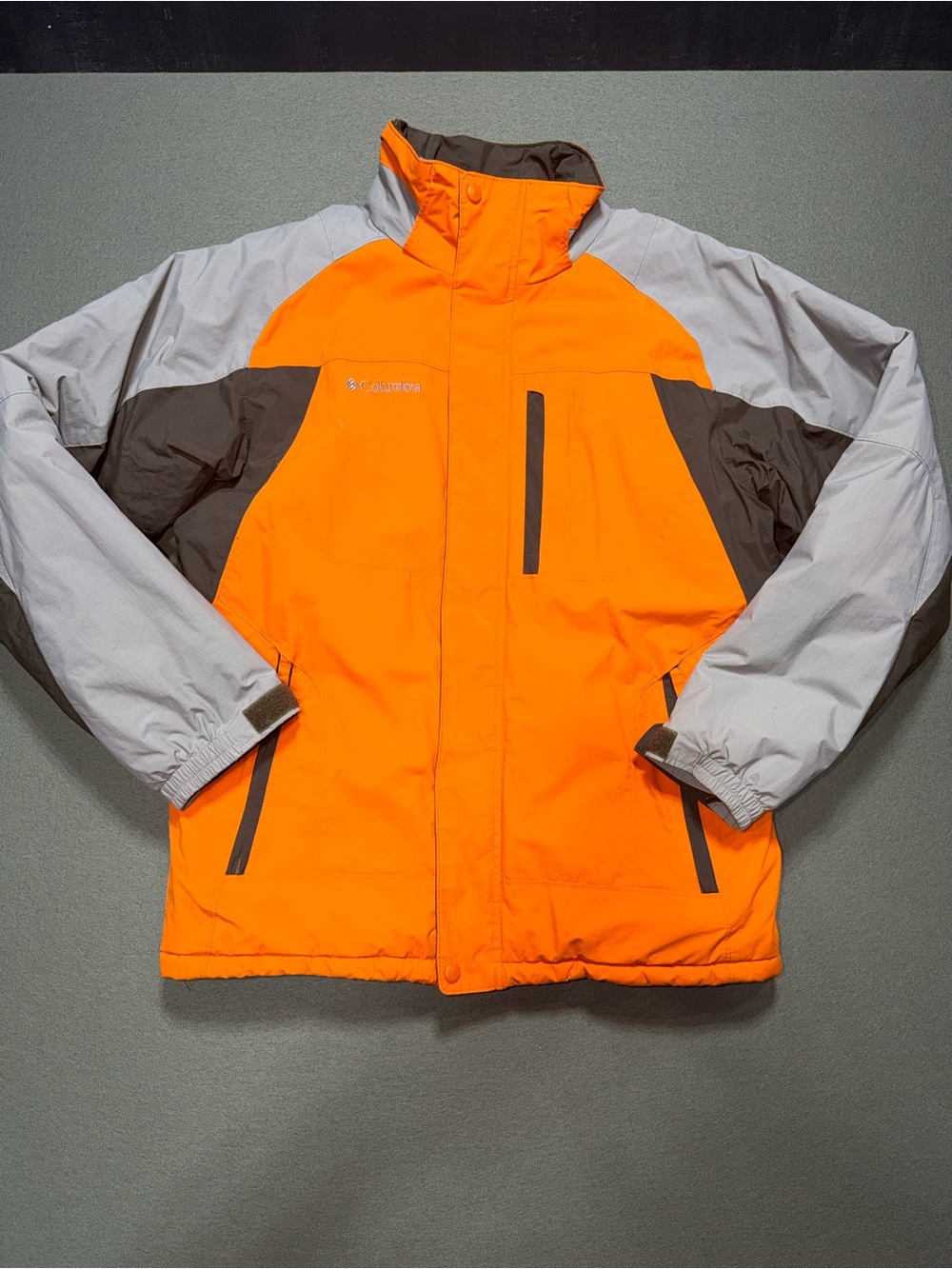 Columbia Orange and Gray Colorblock Insulated Jacket
